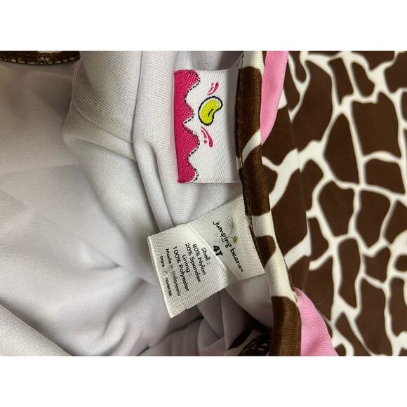jumping beans Girls Swimsuit Size 4T Pink Brown White Giraffe Print Bathing Suit - Picture 6 of 6